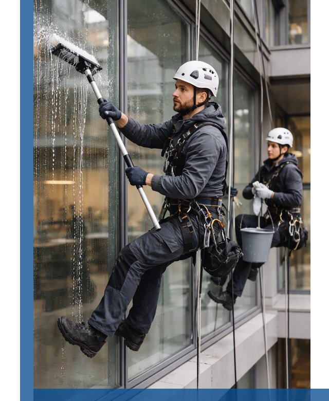 Профессиональная мойка витражей промышленными альпинистами в Сорочинске