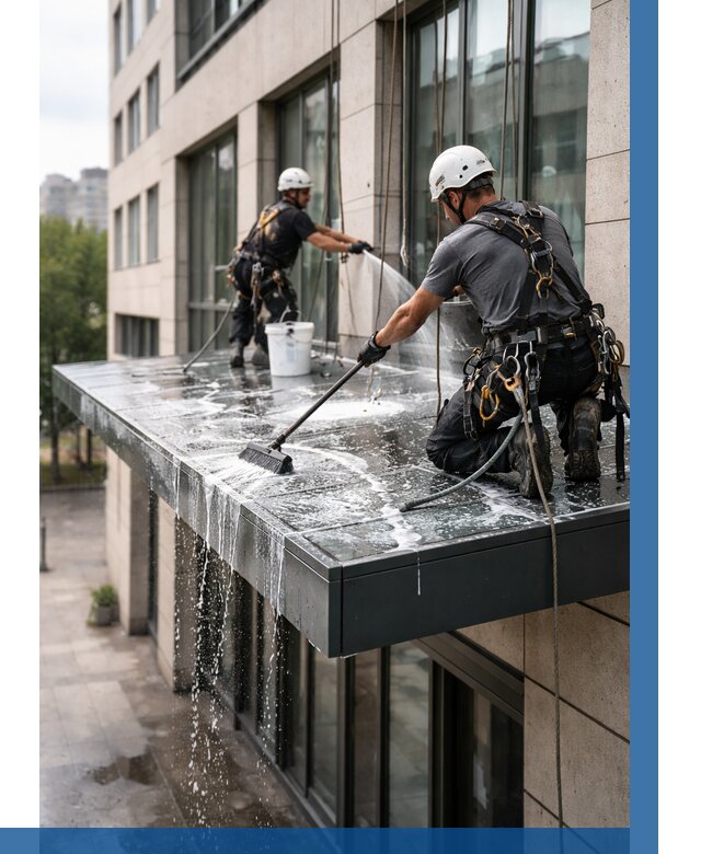 Мойка козырьков и навесов в Сорочинске от 3615 р. | ВЫСОТНИК-Срч