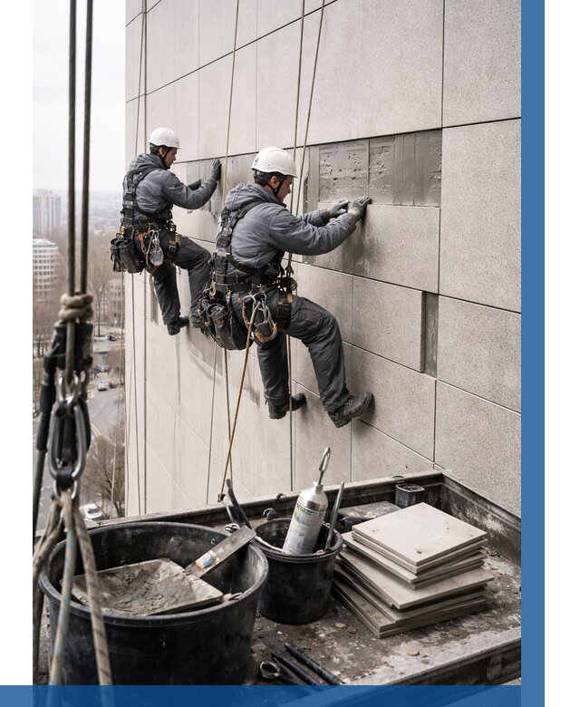 Ремонт фасада из керамогранита в Сорочинске от 2582 р. | ВЫСОТНИК-Срч