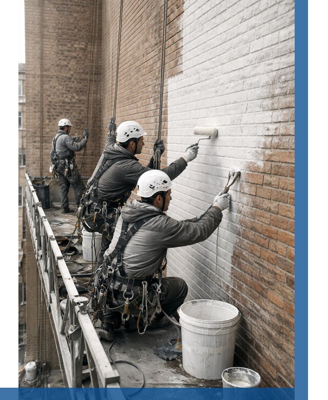 Покраска кирпичного фасада в Сорочинске от 361 р. | ВЫСОТНИК-Срч