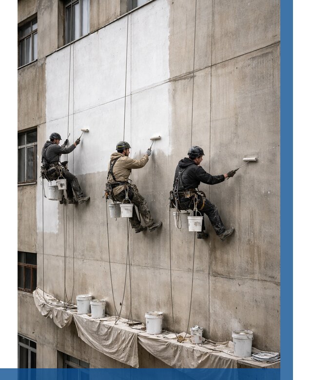 Покраска бетонного фасада в Сорочинске от 361 р за м2 | ВЫСОТНИК-Срч