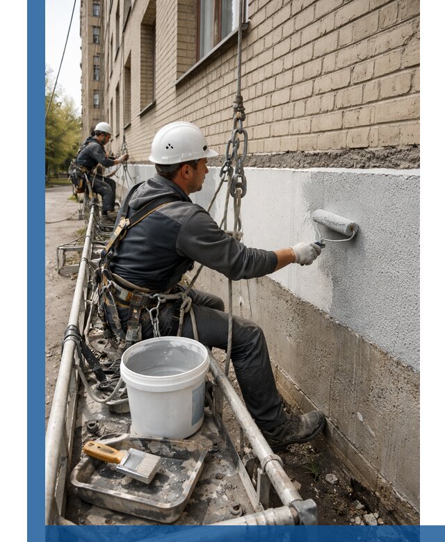 Окраска цоколя здания в Сорочинске профессионально и надежно
