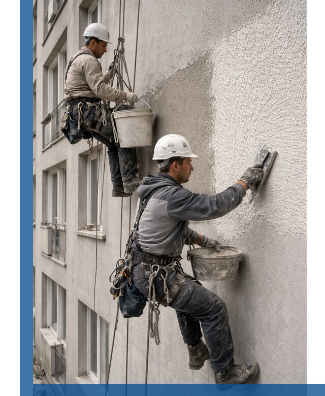 Нанесение декоративной штукатурки короед на фасад в Сорочинске