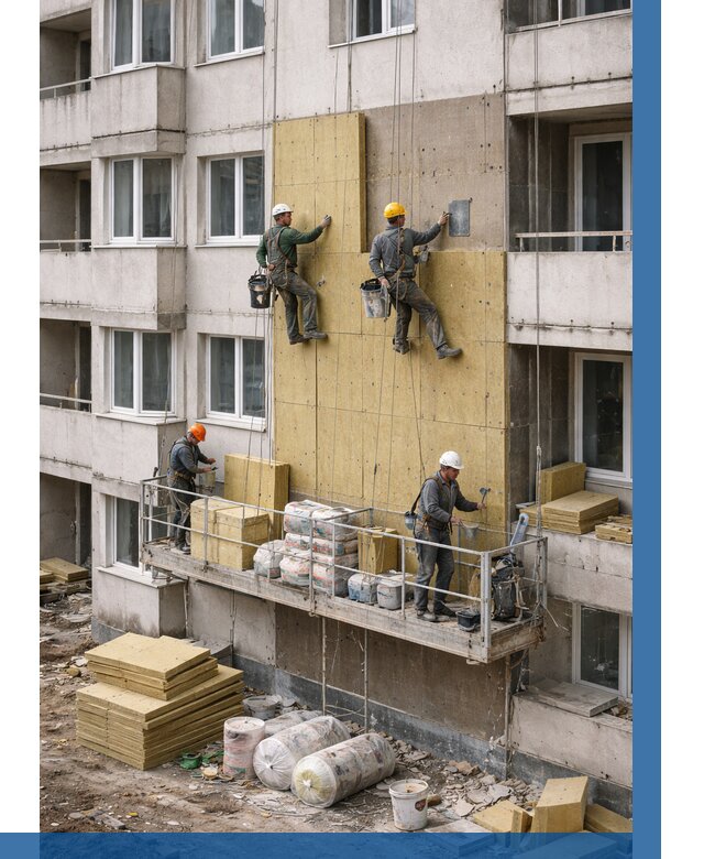 Утепление фасада минватой в Сорочинске от 1549 р. | ВЫСОТНИК-Срч