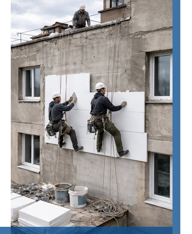 Утепление фасада пенополистиролом в Сорочинске от 1859 р. | ВЫСОТНИК-Срч