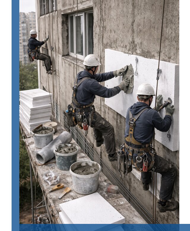 Утепление фасада пенополистиролом в Сорочинске под ключ