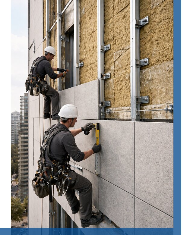 Монтаж вентилируемого фасада в Сорочинске от 3615 р. | ВЫСОТНИК-Срч