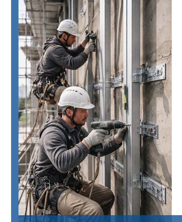 Монтаж и крепление подсистемы вентфасада в Сорочинске