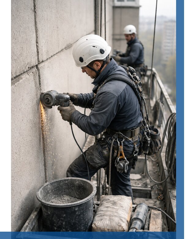 Штробление межпанельных швов в Сорочинске от 1239 р. | ВЫСОТНИК-Срч