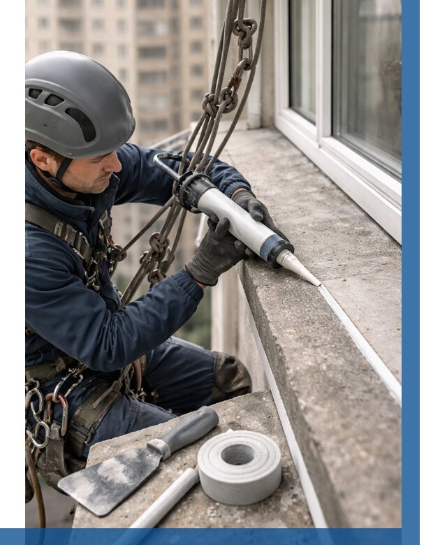 Герметизация балконного козырька в Сорочинске от 4648 р. | ВЫСОТНИК-Срч