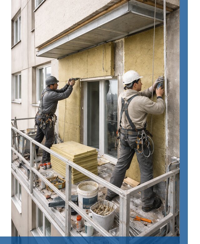 Утепление балкона снаружи в Сорочинске от 1652 р. под ключ ВЫСОТНИК-Срч