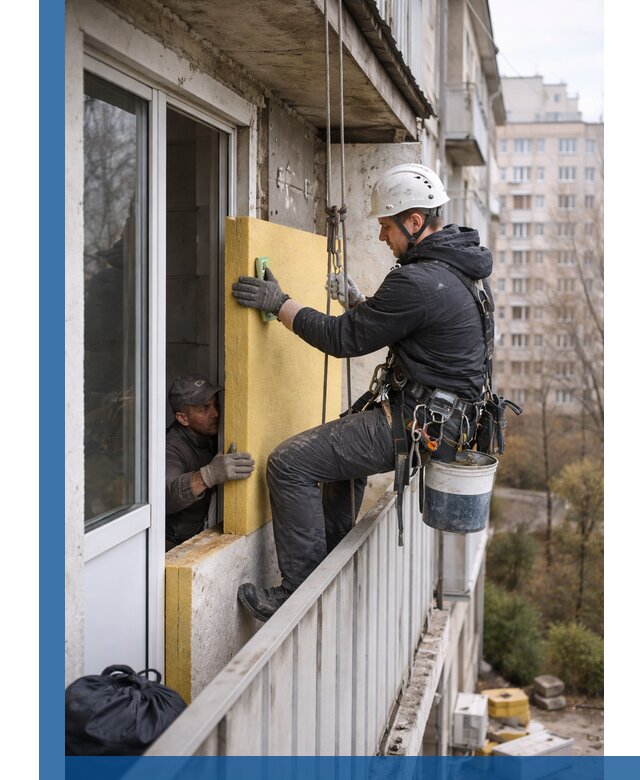 Профессиональное утепление балкона снаружи в Сорочинске под ключ