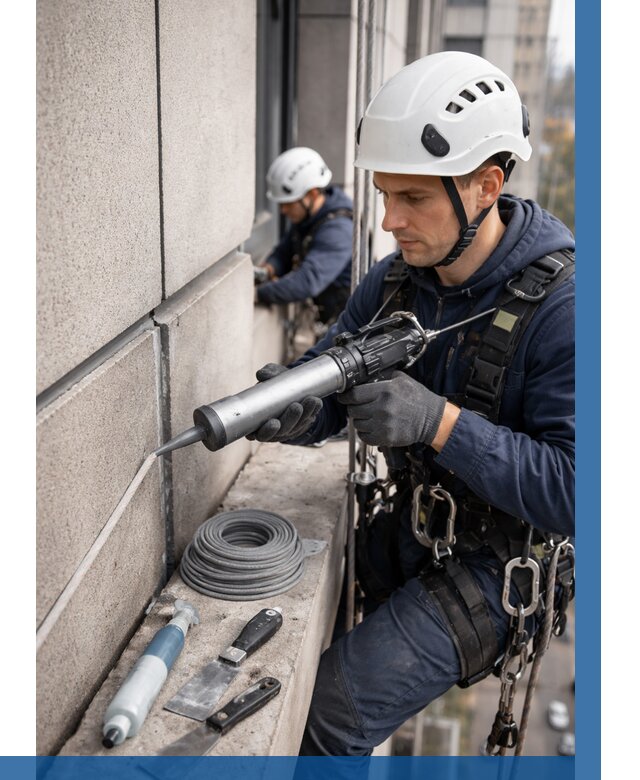 Герметизация деформационных швов фасада в Сорочинске от 723 | ВЫСОТНИК-Срч