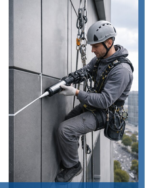 Герметизация стыков фасадных панелей в Сорочинске от 6713 р.| ВЫСОТНИК-Срч