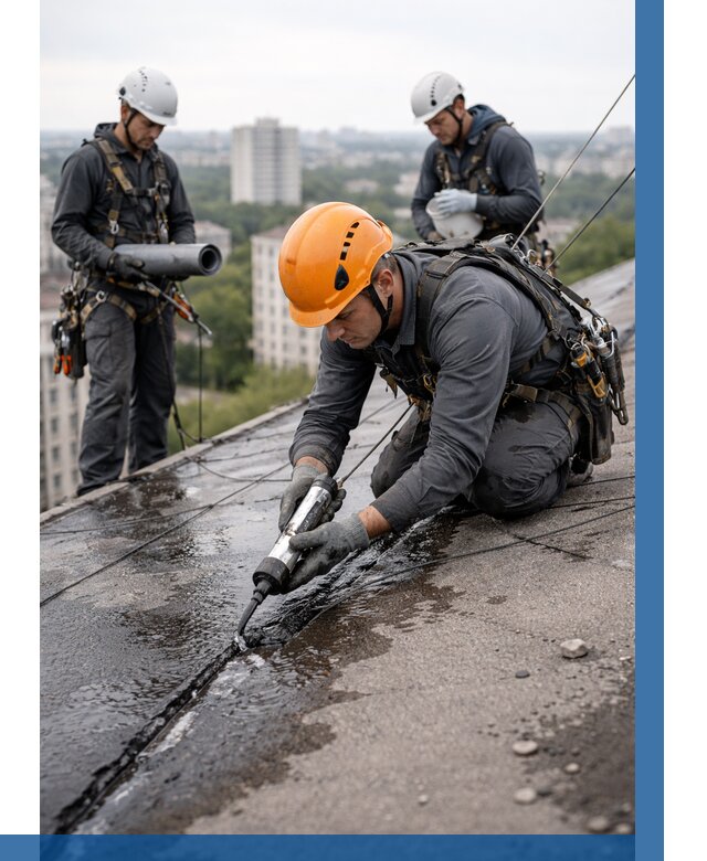 Устранение протечек кровли в Сорочинске от 12394 р. | ВЫСОТНИК-Срч