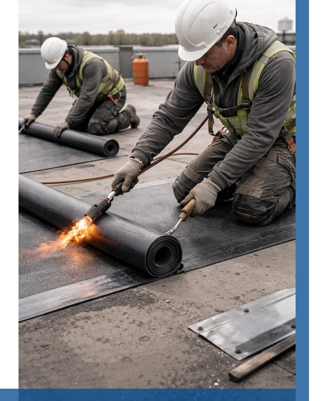 Монтаж наплавляемой кровли в Сорочинске от 878 р. — ВЫСОТНИК-Срч