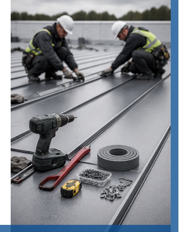 Монтаж фальцевой кровли в Сорочинске от 1859 р. | ВЫСОТНИК-Срч