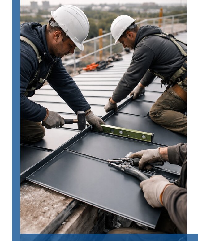 Монтаж фальцевой кровли в Сорочинске для промышленных зданий