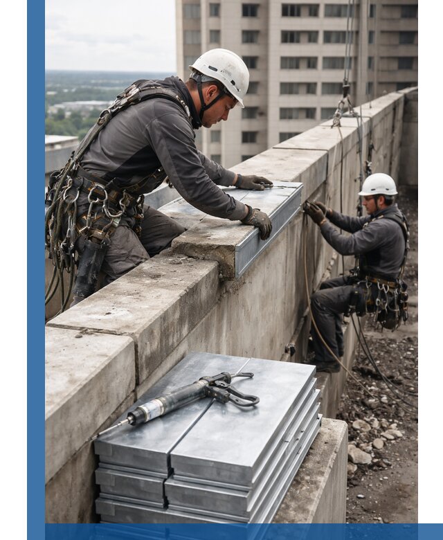 Замена парапетных крышек и установка новых в Сорочинске