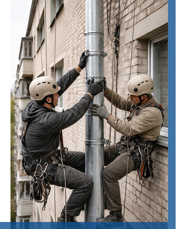 Замена водосточных труб в Сорочинске от 6713 р. | ВЫСОТНИК-Срч