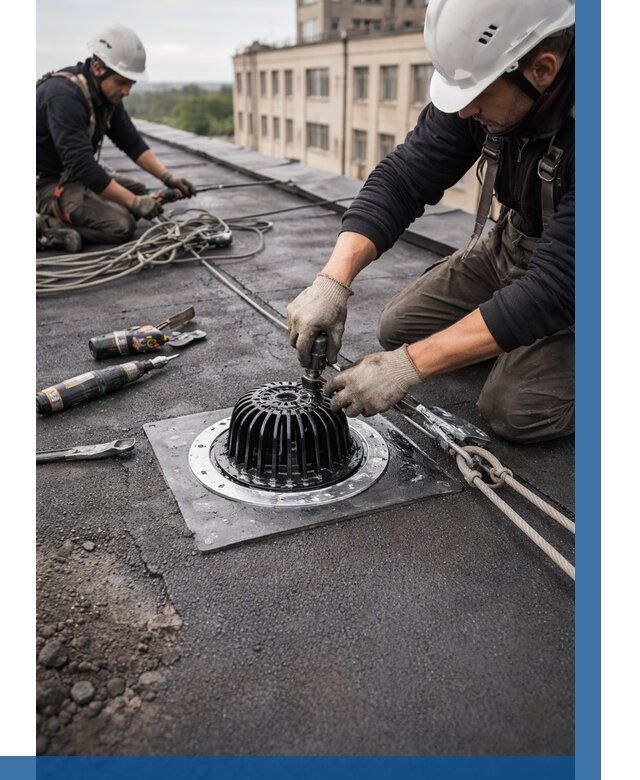 Установка водосточных воронок в Сорочинске цена от 3615 р. | ВЫСОТНИК-Срч