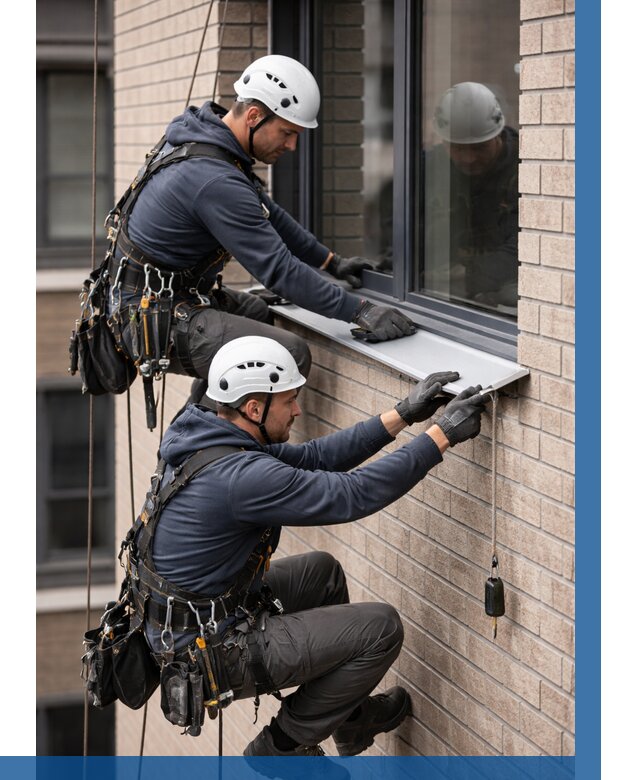 Монтаж оконных отливов под ключ в Сорочинске от 3615 р. | ВЫСОТНИК-Срч