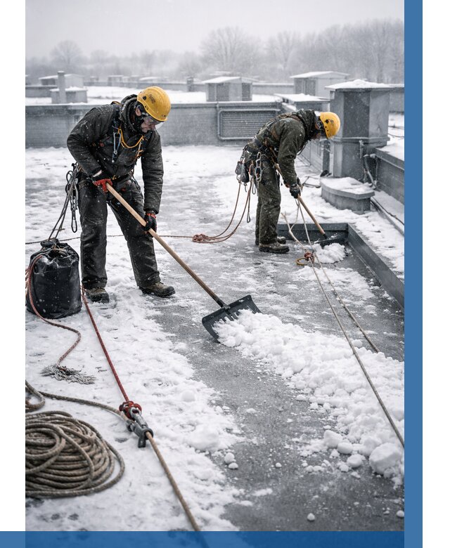 Очистка крыши от снега в Сорочинске от 7746 р. | ВЫСОТНИК-Срч