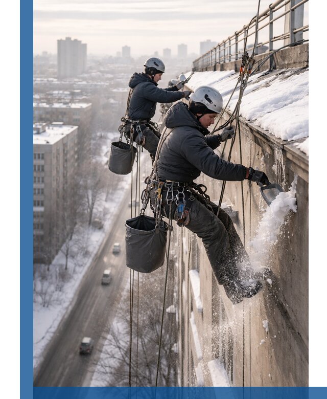 Очистка карнизов от снега в Сорочинске профессионально и безопасно