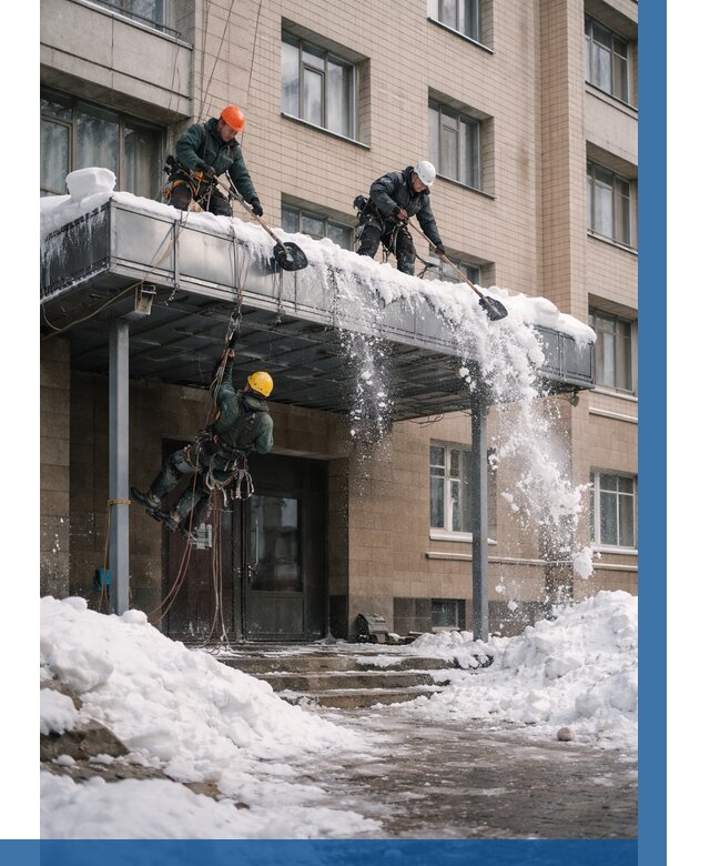 Очистка козырьков от снега в Сорочинске от 3615 р. | ВЫСОТНИК-Срч