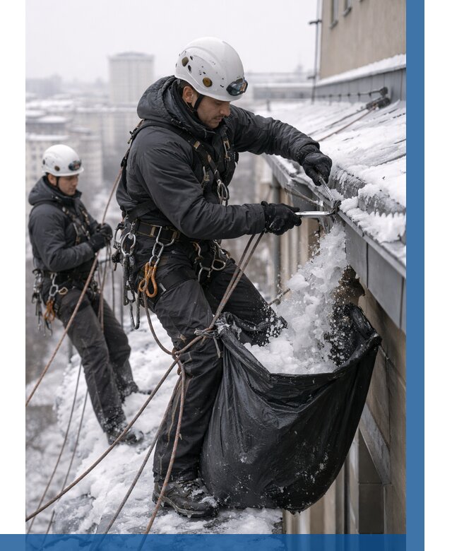 Аварийная очистка крыши в Сорочинске под ключ от 310 р. | ВЫСОТНИК-Срч