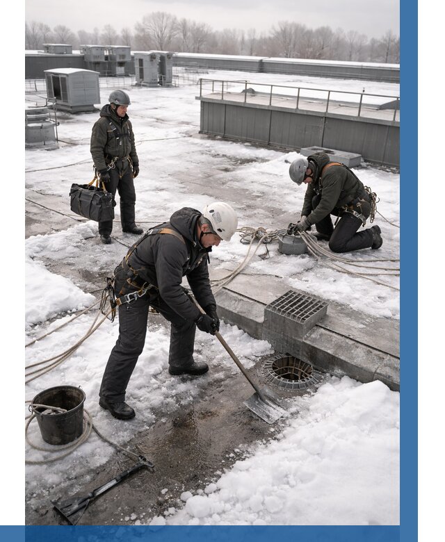 Абонентское обслуживание кровли зимой в Сорочинске от 8262 р. | ВЫСОТНИК-Срч