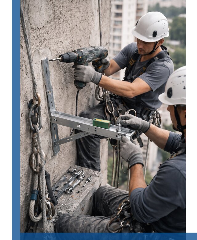 Установка кронштейнов кондиционера и крепежа в Сорочинске