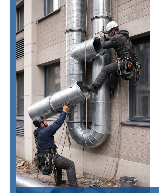Монтаж фасадных воздуховодов в Сорочинске с герметизацией и крепежом