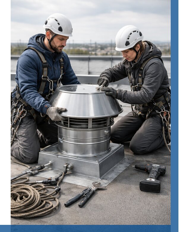 Установка дефлекторов на кровле в Сорочинске от 4648 р. | ВЫСОТНИК-Срч