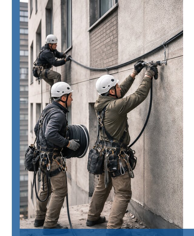 Прокладка кабеля по фасаду в Сорочинске, профессиональный монтаж