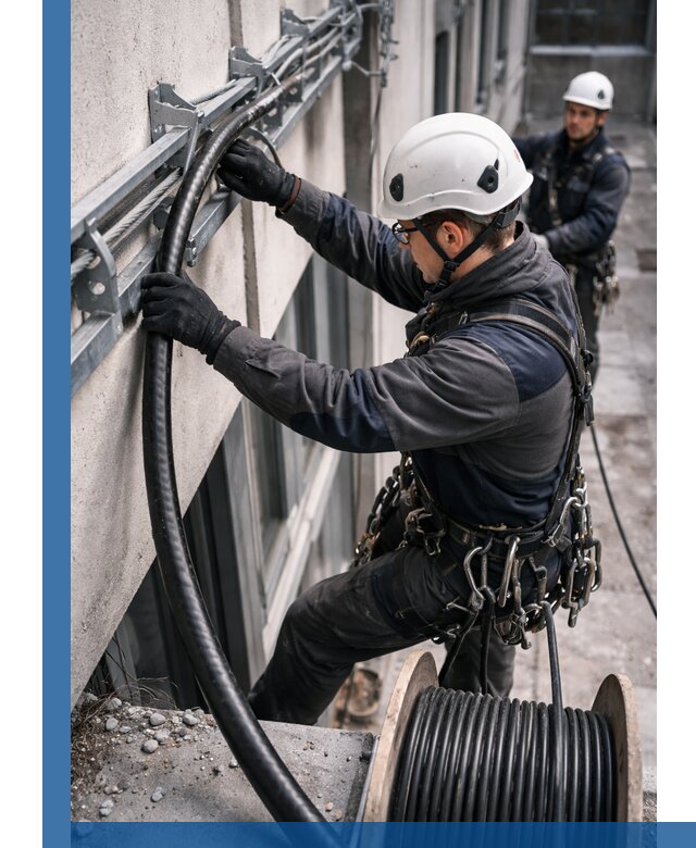 Протяжка кабеля питания на высоте в Сорочинске с гарантией безопасности и качества