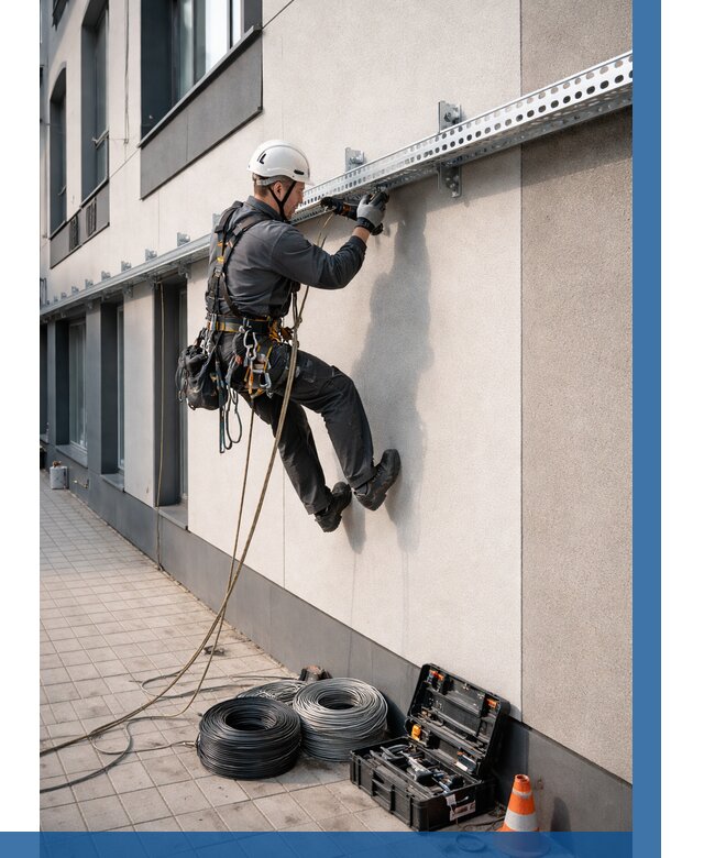 Монтаж кабельных лотков на фасаде в Сорочинске от 1239 р. | ВЫСОТНИК-Срч