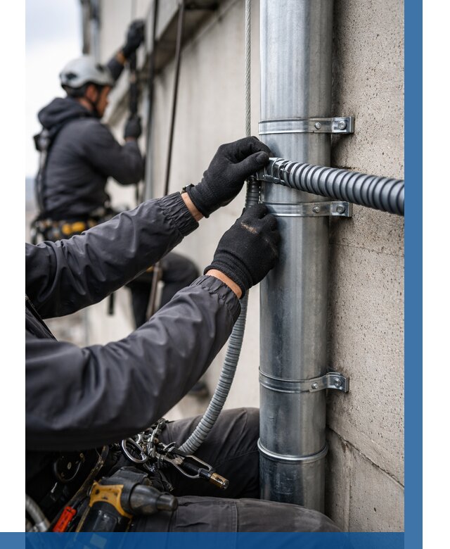 Монтаж гофры для кабеля в Сорочинске от 310 р. | ВЫСОТНИК-Срч