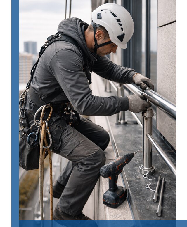 Монтаж ограждений на высоте в Сорочинске для зданий и конструкций