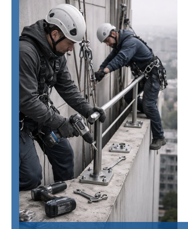 Монтаж перил на высоте в Сорочинске для жилых и промобъектов