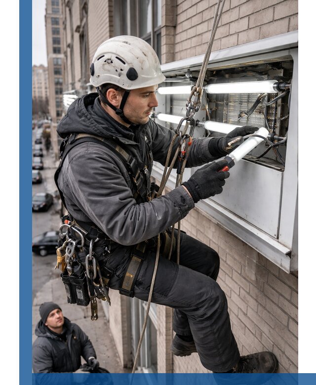 Профессиональная замена ламп в наружной вывеске в Сорочинске
