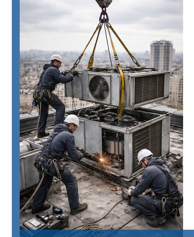 Демонтаж крышной установки в Сорочинске любой сложности