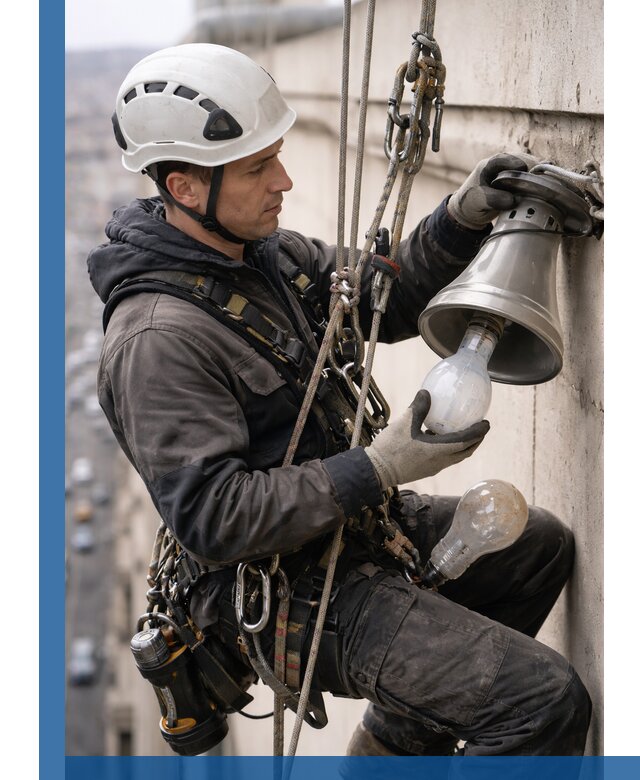 Замена ламп на высоте в Сорочинске профессионально и быстро