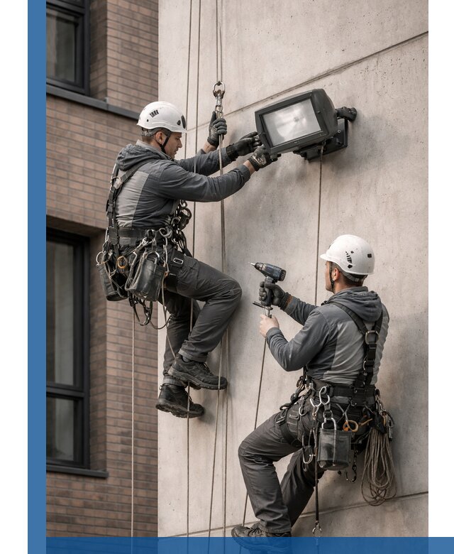 Профессиональный монтаж фасадных прожекторов в Сорочинске под ключ