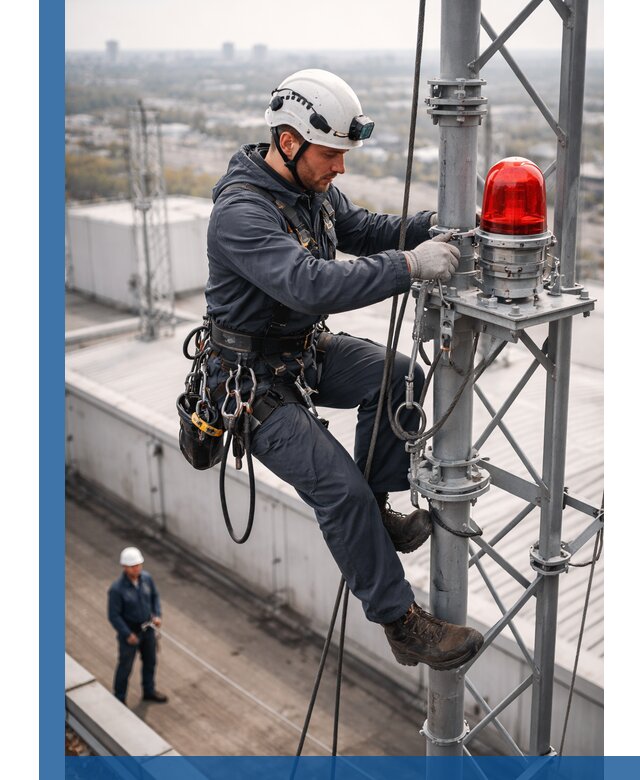 Монтаж заградительных огней и обслуживание объектов в Сорочинске