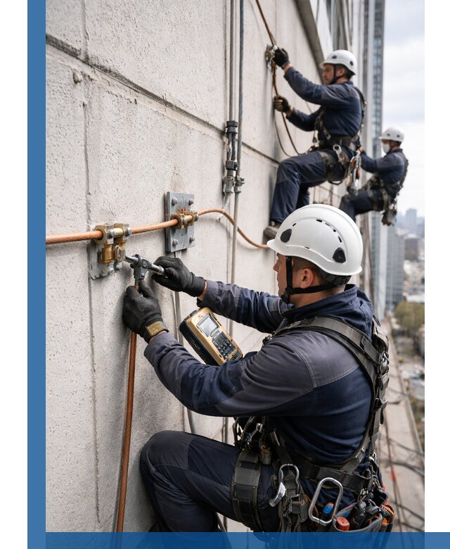 Монтаж системы заземления здания и молниезащиты в Сорочинске