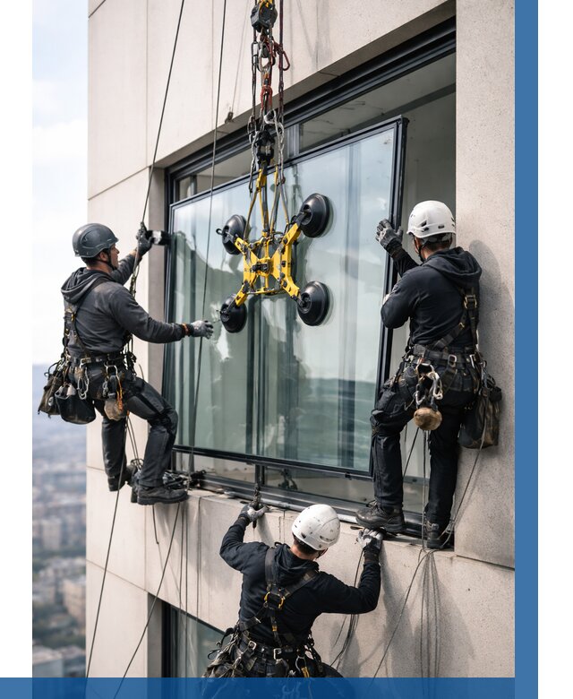 Монтаж стеклопакетов на высоте в Сорочинске от 3305 р. | ВЫСОТНИК-Срч