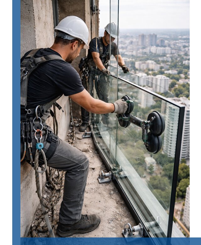Монтаж стеклянных ограждений под ключ с гарантией в Сорочинске