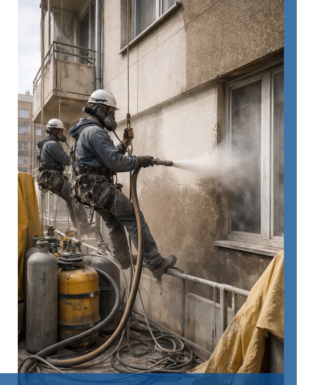 Пескоструйная очистка фасада в Сорочинске от 671 р. | ВЫСОТНИК-Срч