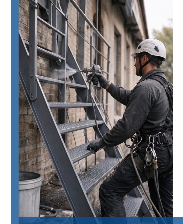 Покраска и антикоррозионная защита пожарных лестниц в Сорочинске